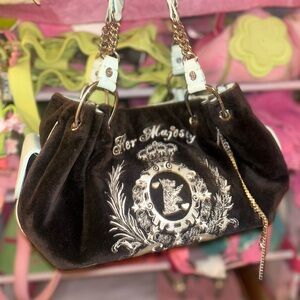 ON HOLD Juicy Couture Blue and Brown Her Majesty Fluffy Bag 2005